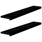 Ablakpárkányok 2 db barna-fekete 110x20x2 cm tömör fa tölgyfa