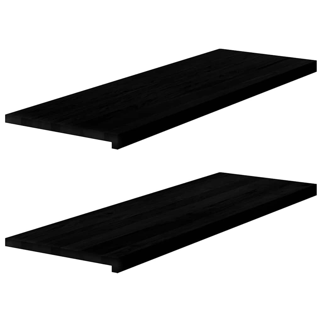 Ablakpárkányok 2 db barna-fekete 120x40x2 cm tömör fa tölgyfa 2
