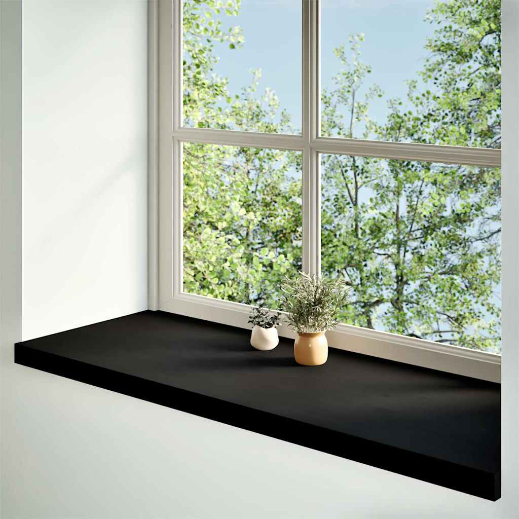 Ablakpárkányok 2 db barna-fekete 120x40x2 cm tömör fa tölgyfa