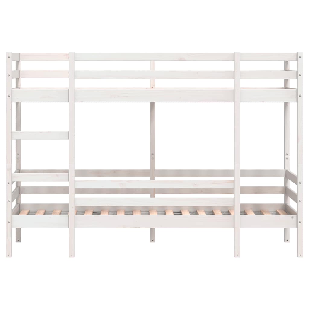 Fehér tömör fenyőfa emeletes ágy 90 x 200 cm 5