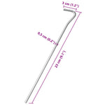 25 db horganyzott acél sátorcövek 23 cm Ø5 mm 5