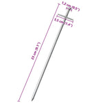 24 db horganyzott acél sátorcövek 23 cm Ø6 mm 5