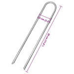 6 db U-alakú horganyzott acél sátorszeg 30 cm Ø8,5 mm 5
