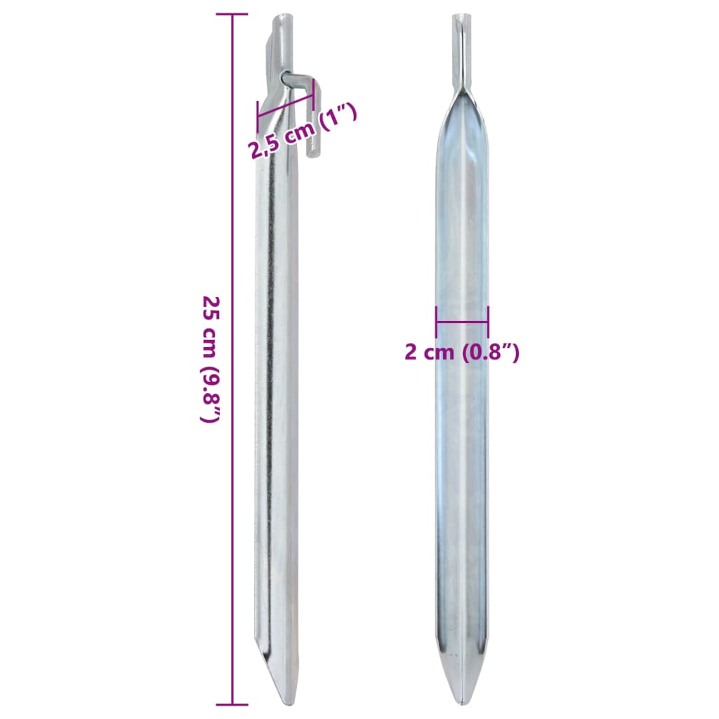 24 db V-alakú horganyzott acél sátorszeg 25 cm Ø20 mm 6