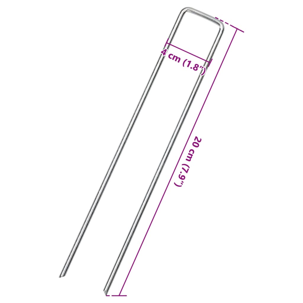 25 db U-alakú horganyzott acél földcövek 20 x 4 cm 5