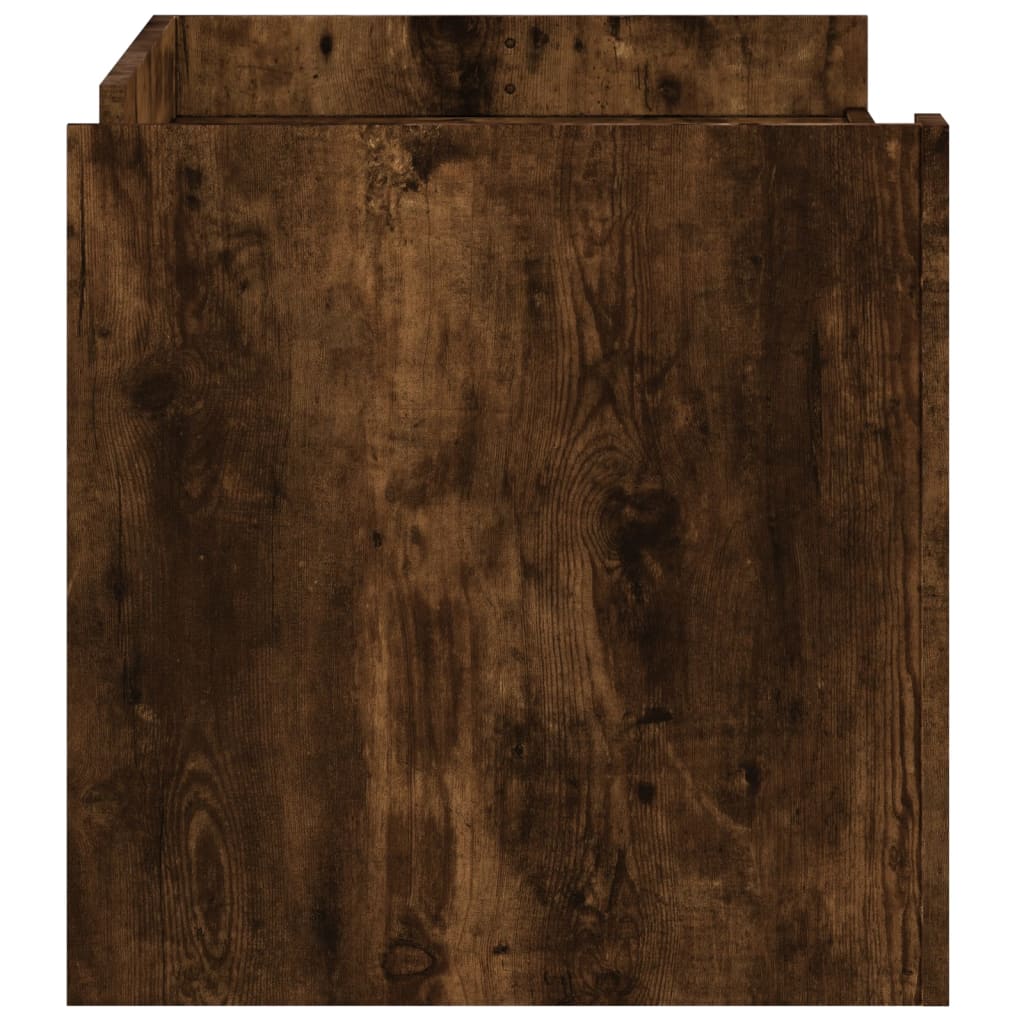 Füstös tölgy színű szerelt fa dohányzóasztal 100 x 50 x 50 cm 5