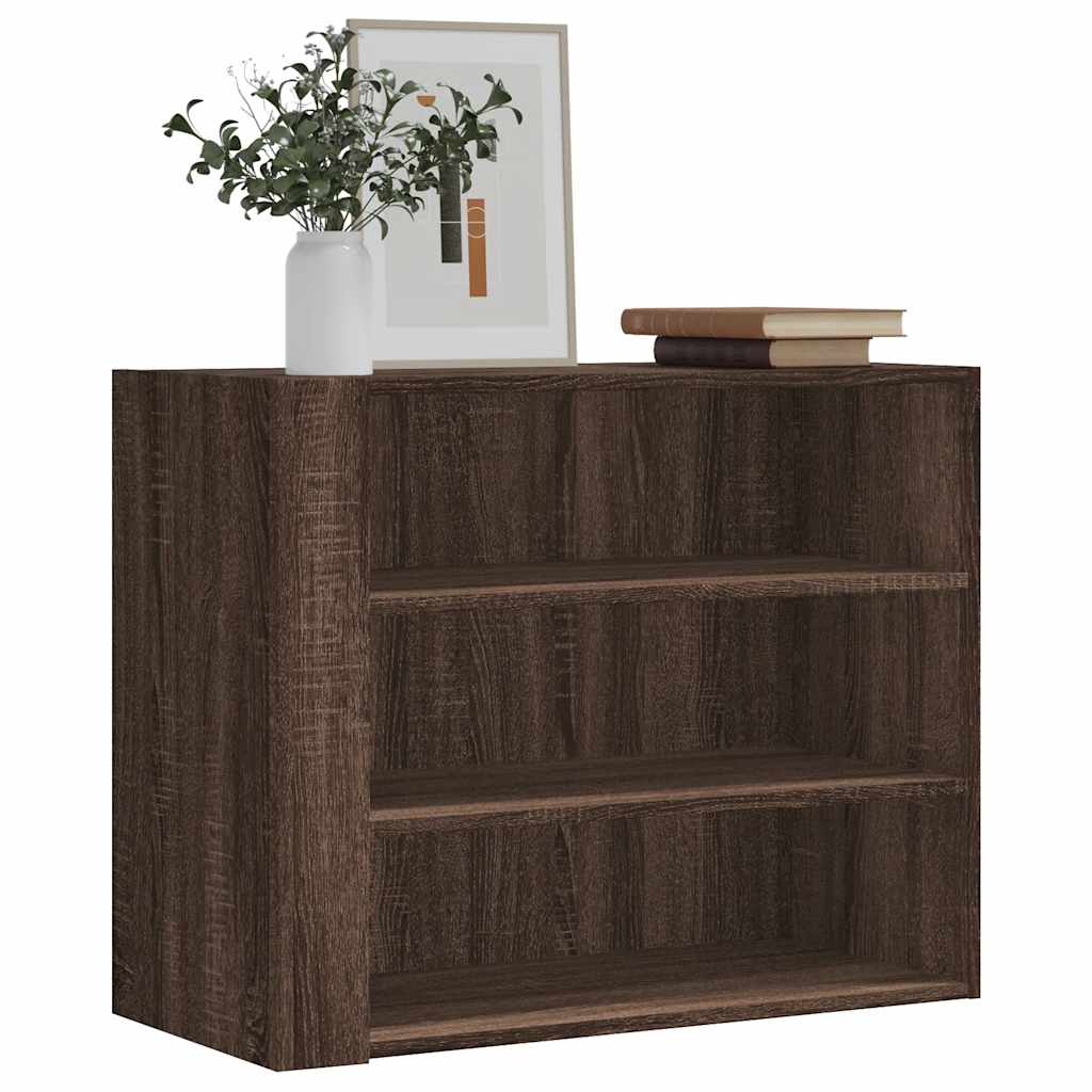 Barna tölgy színű szerelt fa fali szekrény 75 x 35 x 60 cm