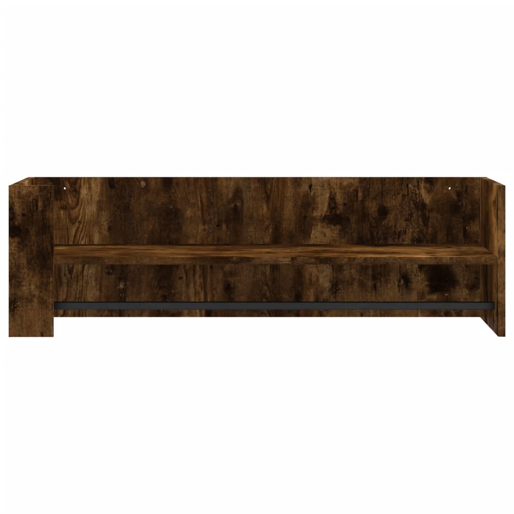 Füstölt tölgy színű szerelt fa fali polc 100 x 35 x 30,5 cm 4