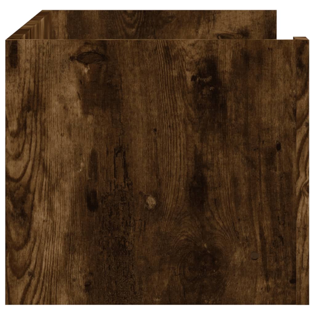 Füstölt tölgy színű szerelt fa fali polc 100 x 35 x 30,5 cm 5
