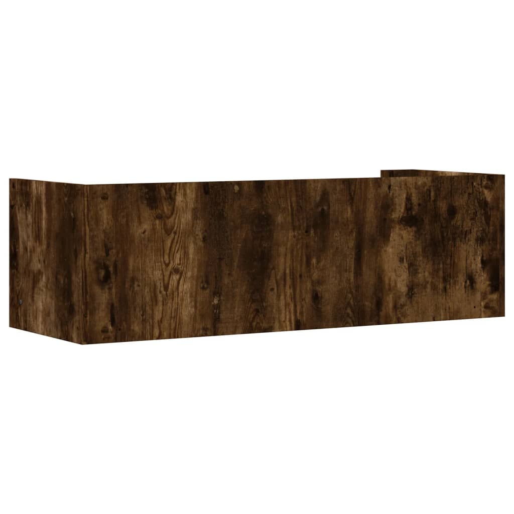 Füstölt tölgy színű szerelt fa fali polc 100 x 35 x 30,5 cm 6