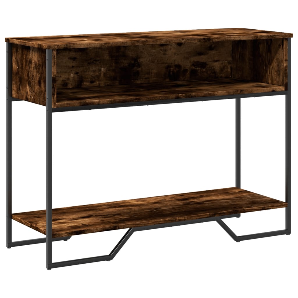 Füstös tölgy színű szerelt fa tálalóasztal 100x35x74,5 cm 2