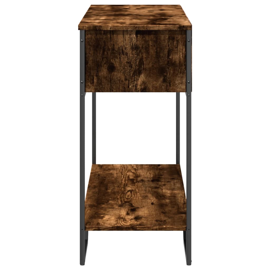 Füstös tölgy színű szerelt fa tálalóasztal 100x35x74,5 cm 5