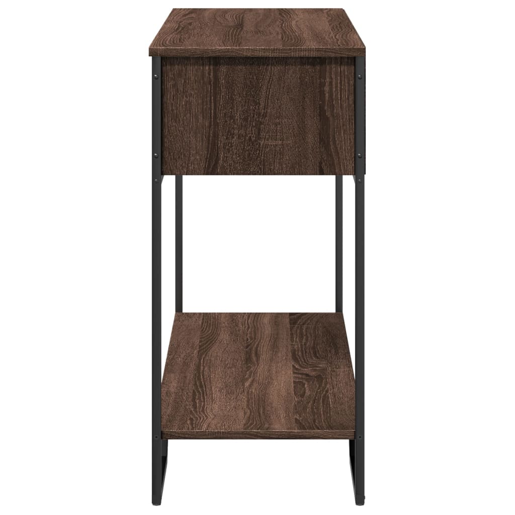Barna tölgyszínű szerelt fa dohányzóasztal 100x35x74,5 cm 5