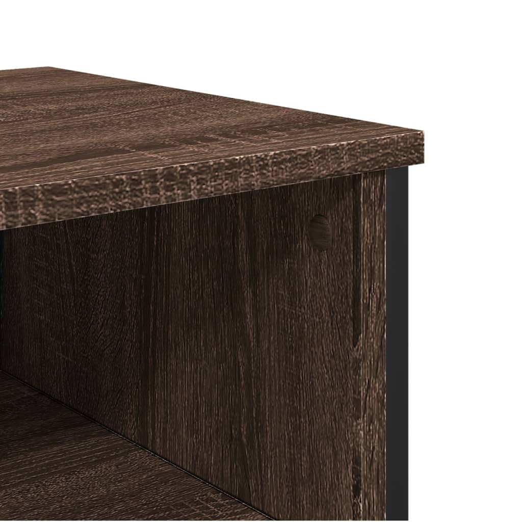 Barna tölgyszínű szerelt fa dohányzóasztal 100x35x74,5 cm 7