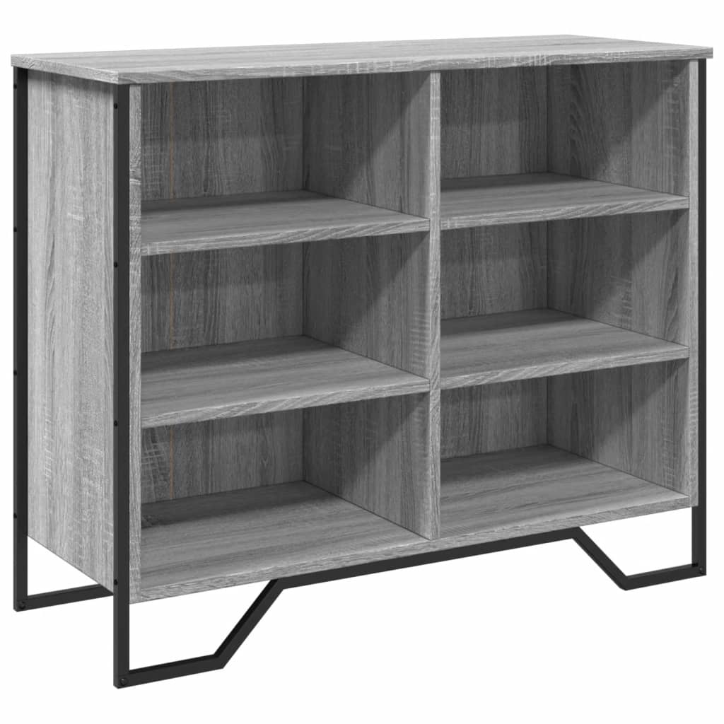 Szürke sonoma színű szerelt fa tálalószekrény 91x35,5x74,5 cm 2
