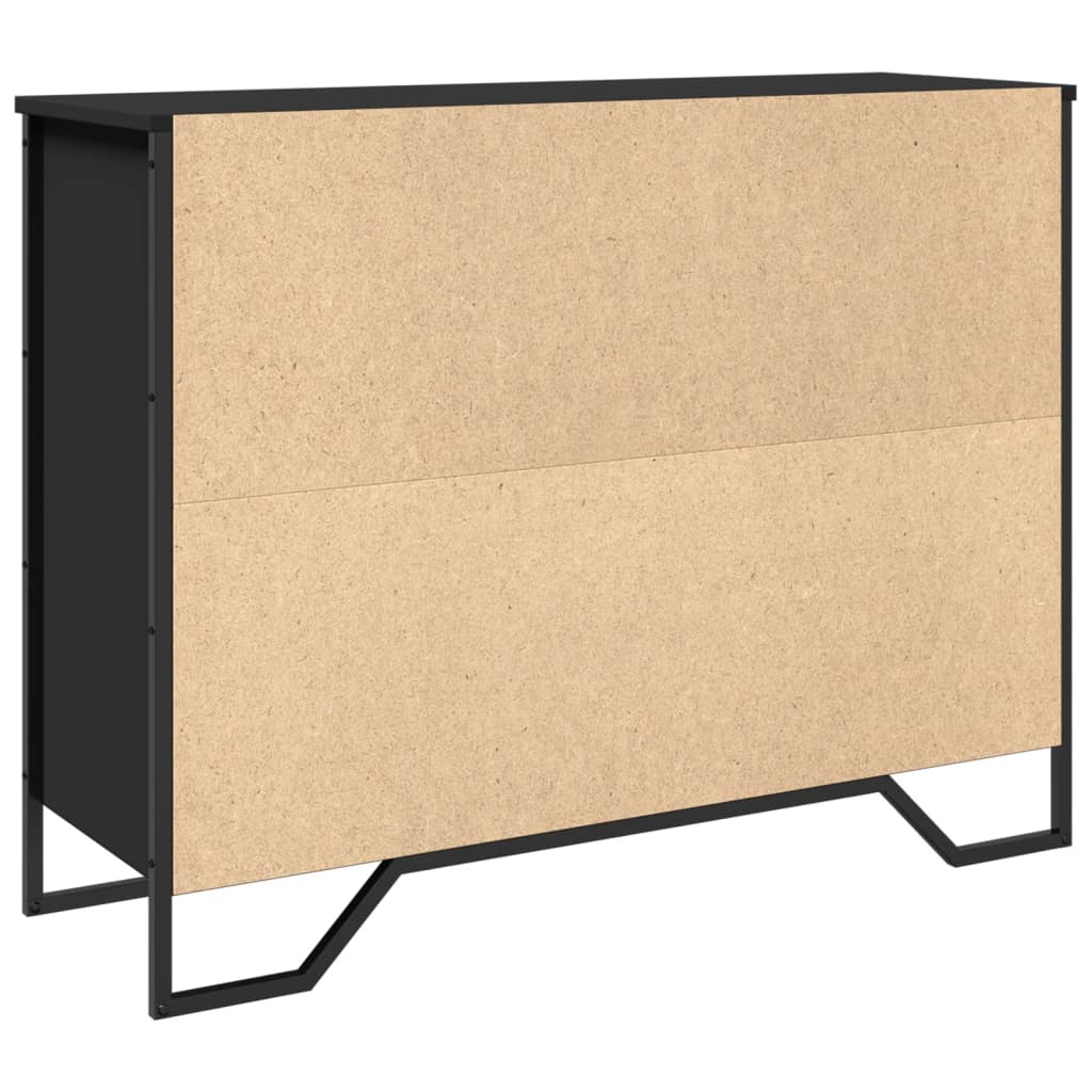 Fekete szerelt fa tálalószekrény 97 x 32,5 x 74,5 cm 7