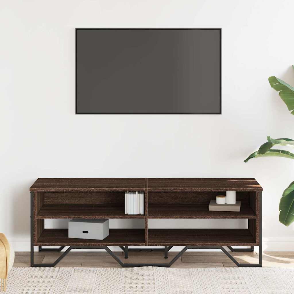 Barna tölgy színű szerelt fa TV-szekrény 122 x 34 x 41 cm 3