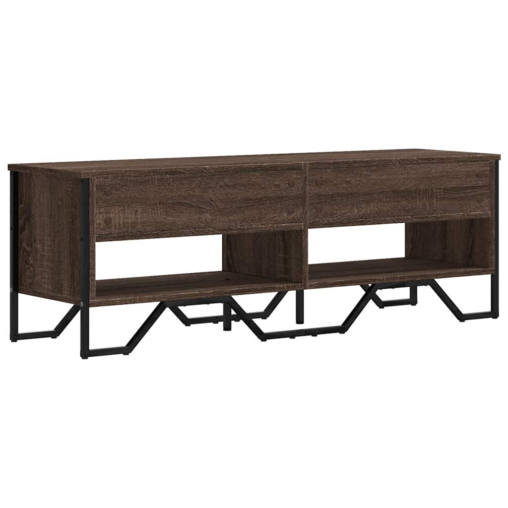 Barna tölgy színű szerelt fa TV-szekrény 122 x 34 x 41 cm 6