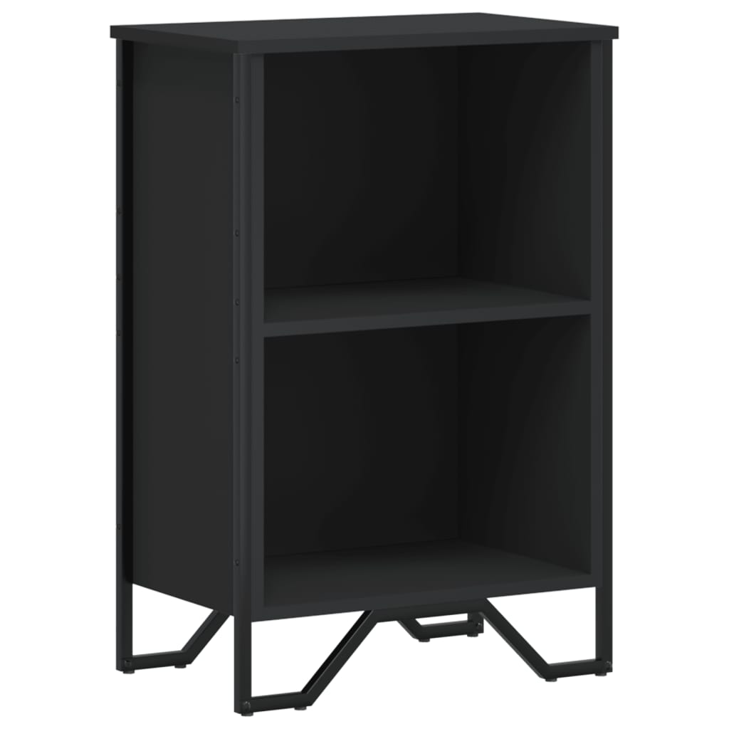 Fekete szerelt fa könyvszekrény 50 x 31 x 74,5 cm 2