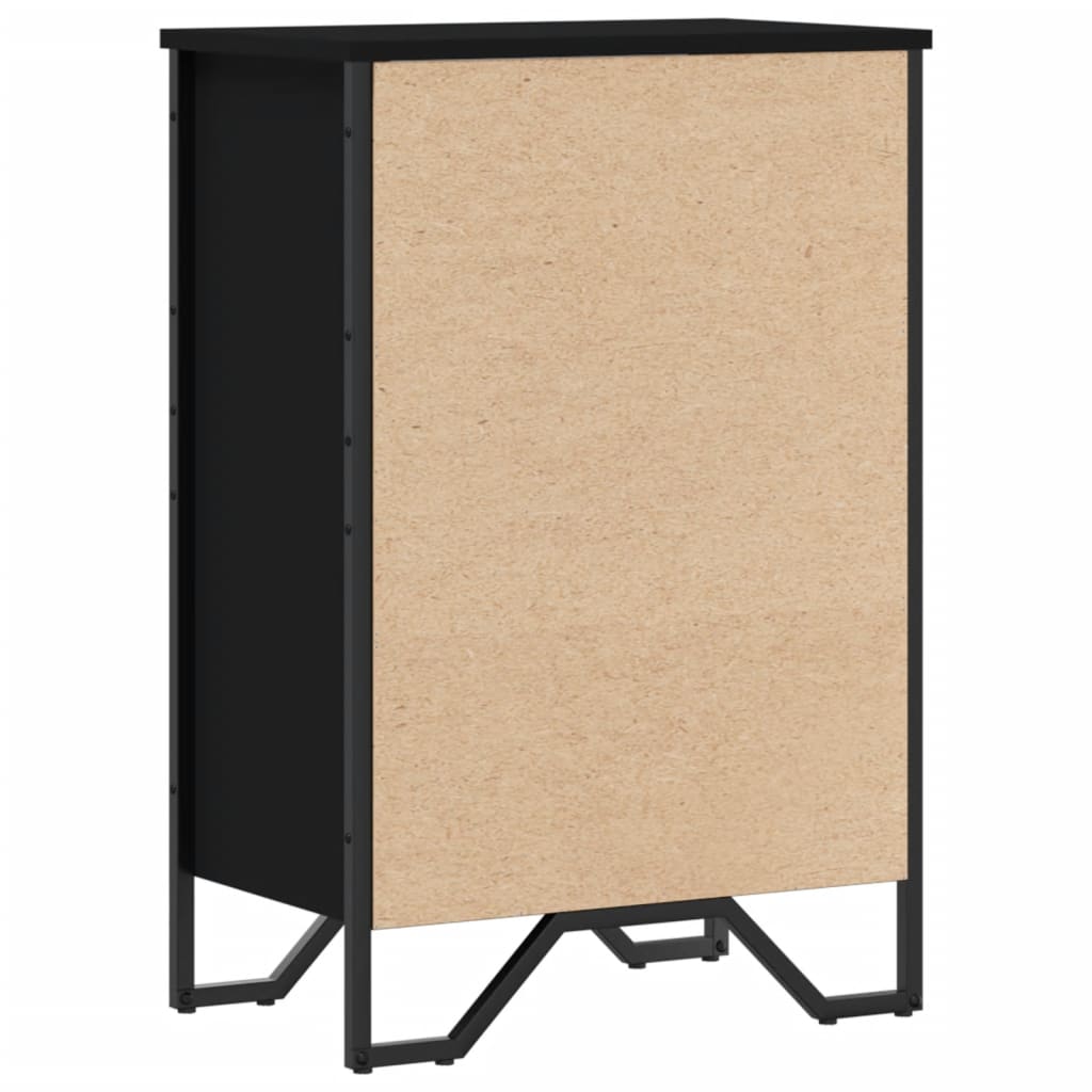 Fekete szerelt fa könyvszekrény 50 x 31 x 74,5 cm 6