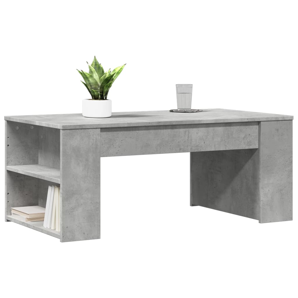 Betonszürke szerelt fa dohányzóasztal 102 x 55 x 42 cm 3