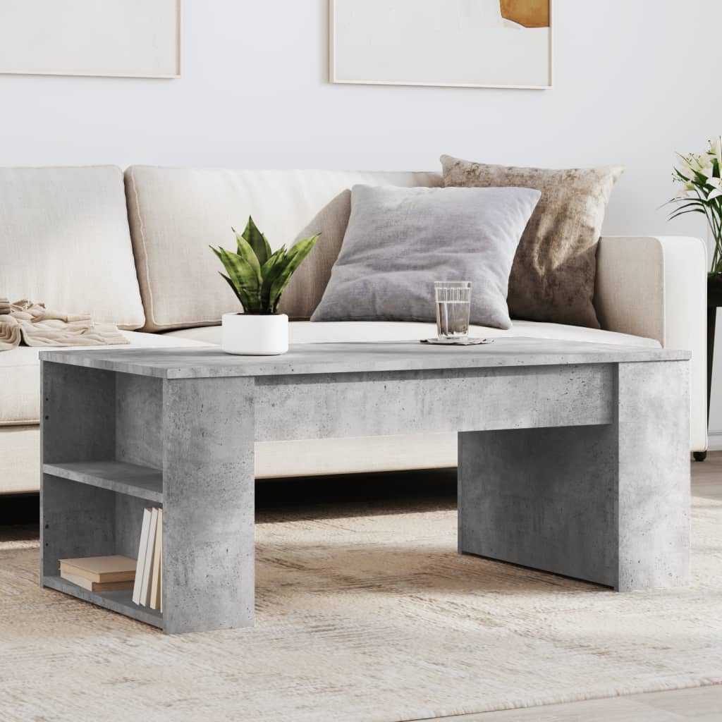 Betonszürke szerelt fa dohányzóasztal 102 x 55 x 42 cm