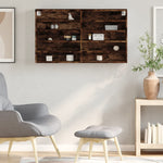 Füstös tölgy színű szerelt fa vitrinszekrény 100 x 15 x 58 cm 3