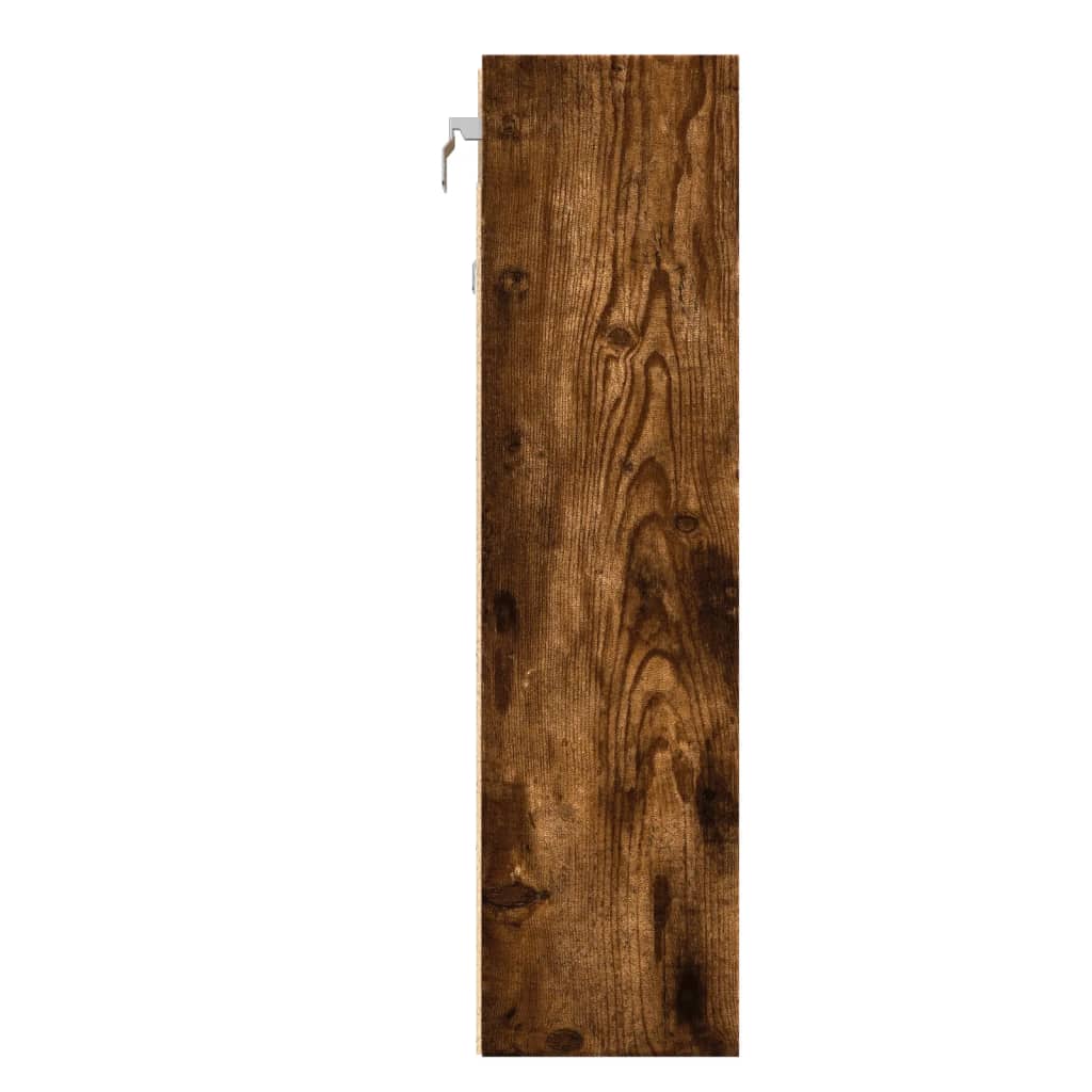Füstös tölgy színű szerelt fa vitrinszekrény 100 x 15 x 58 cm 5