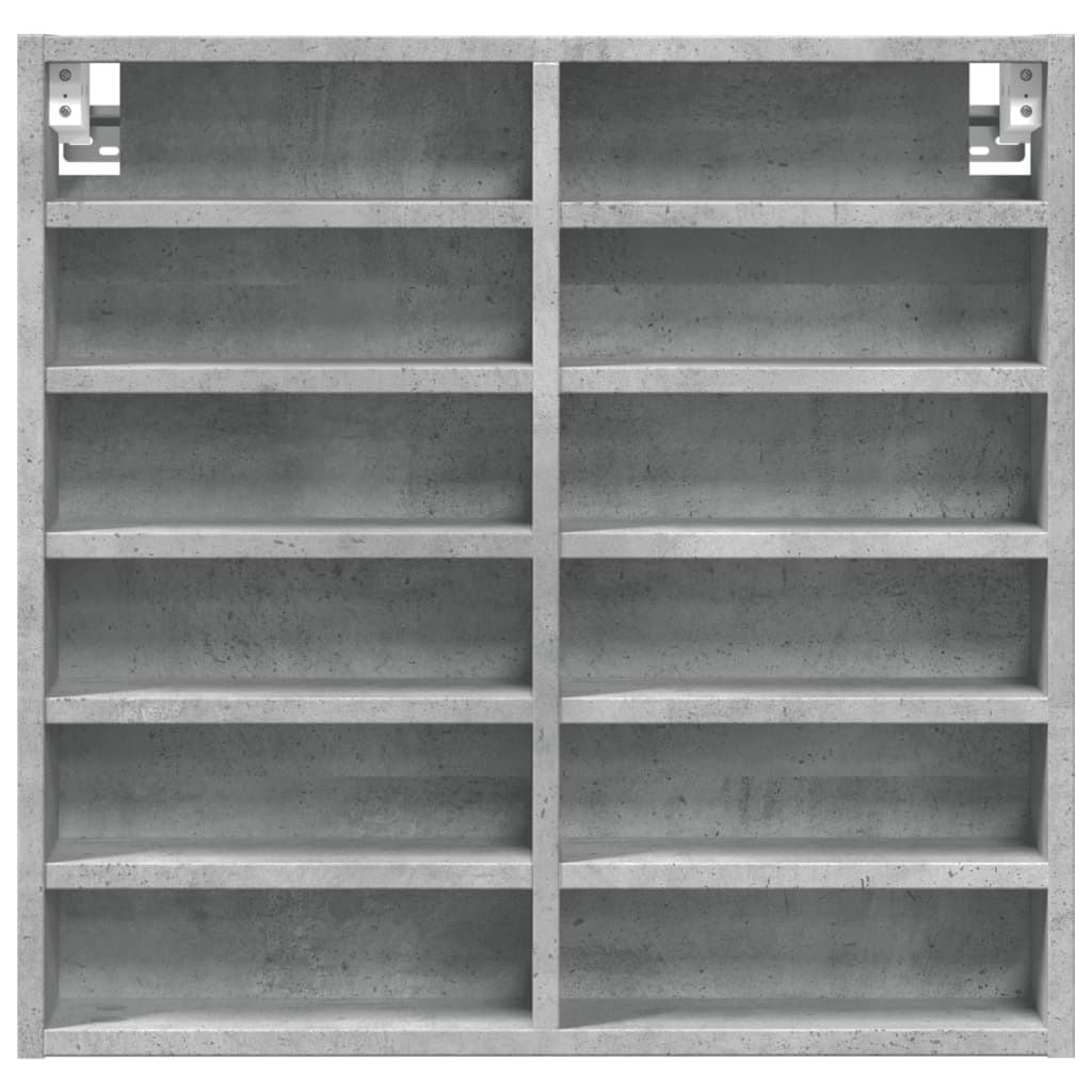 Betonszürke szerelt fa vitrinszekrény 60 x 8,5 x 58 cm 4