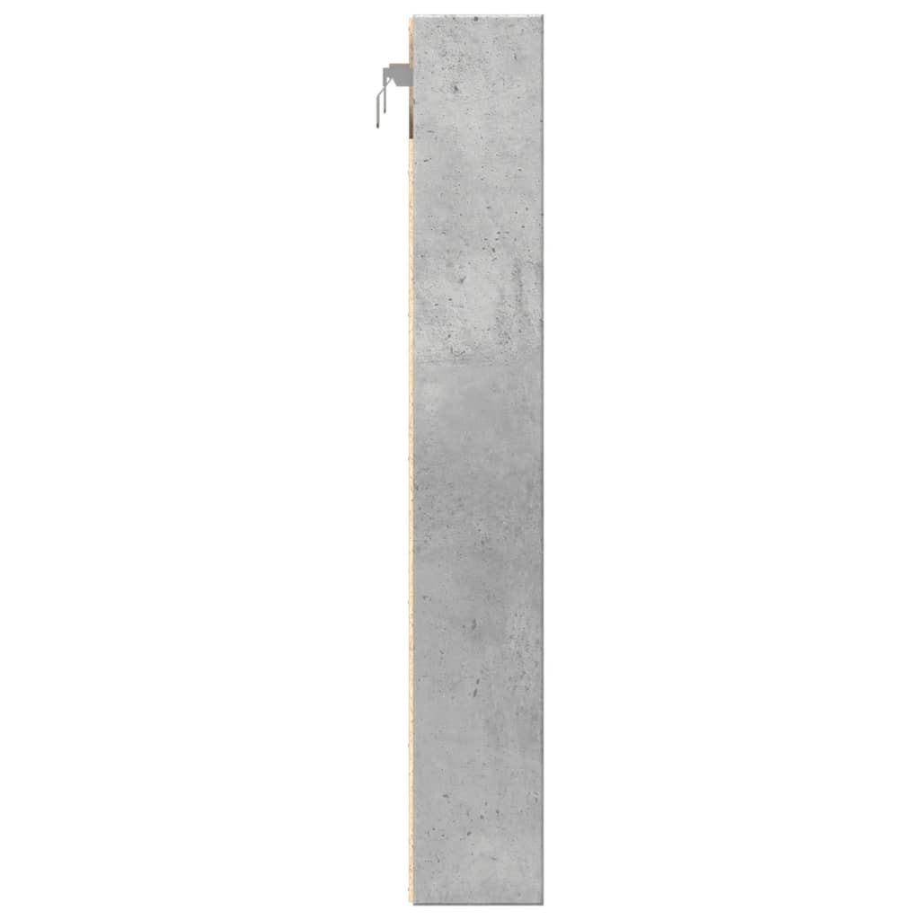 Betonszürke szerelt fa vitrinszekrény 60 x 8,5 x 58 cm 5