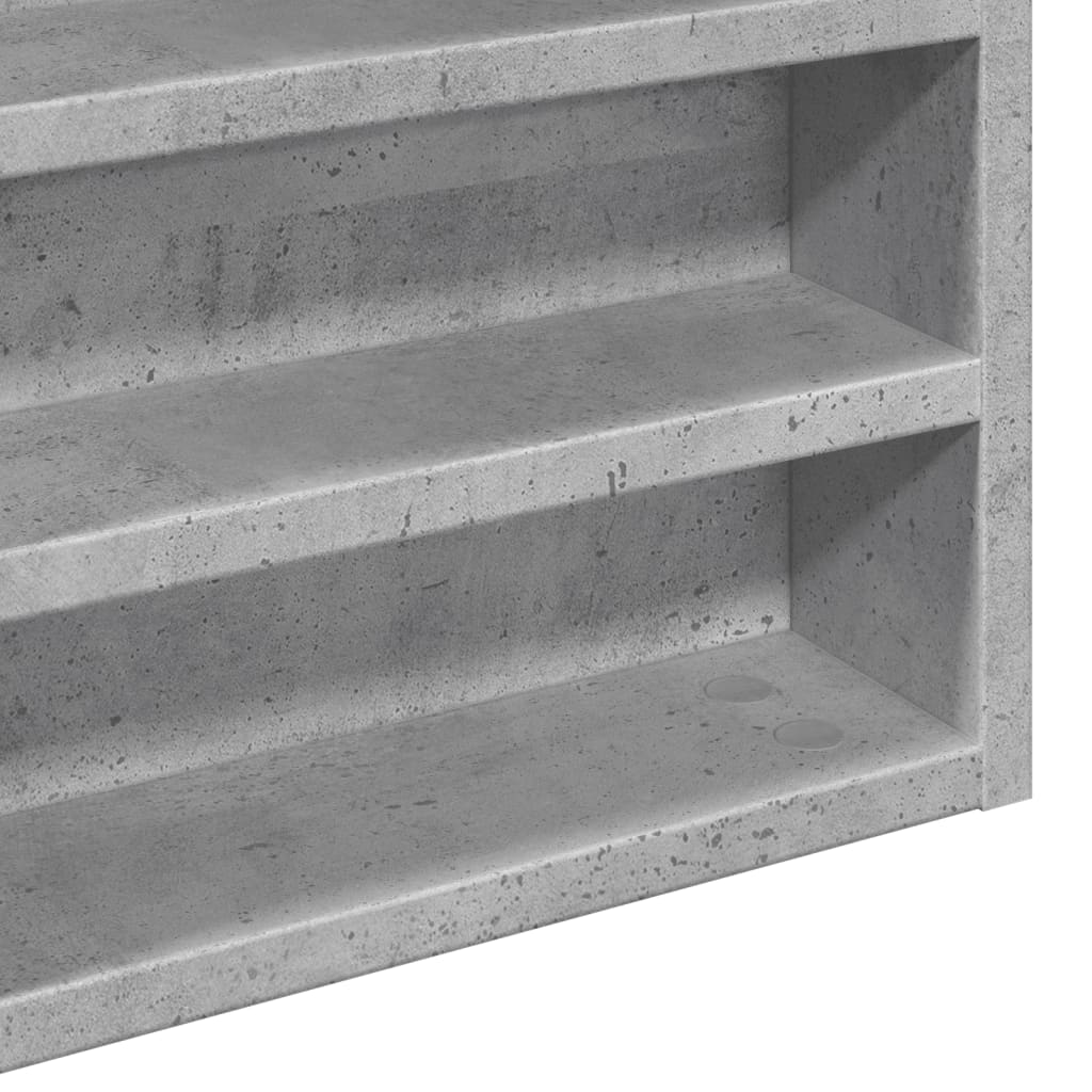 Betonszürke szerelt fa vitrinszekrény 60 x 8,5 x 58 cm 7