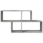 Betonszürke szerelt fa fali polc 100 x 20 x 53 cm 4