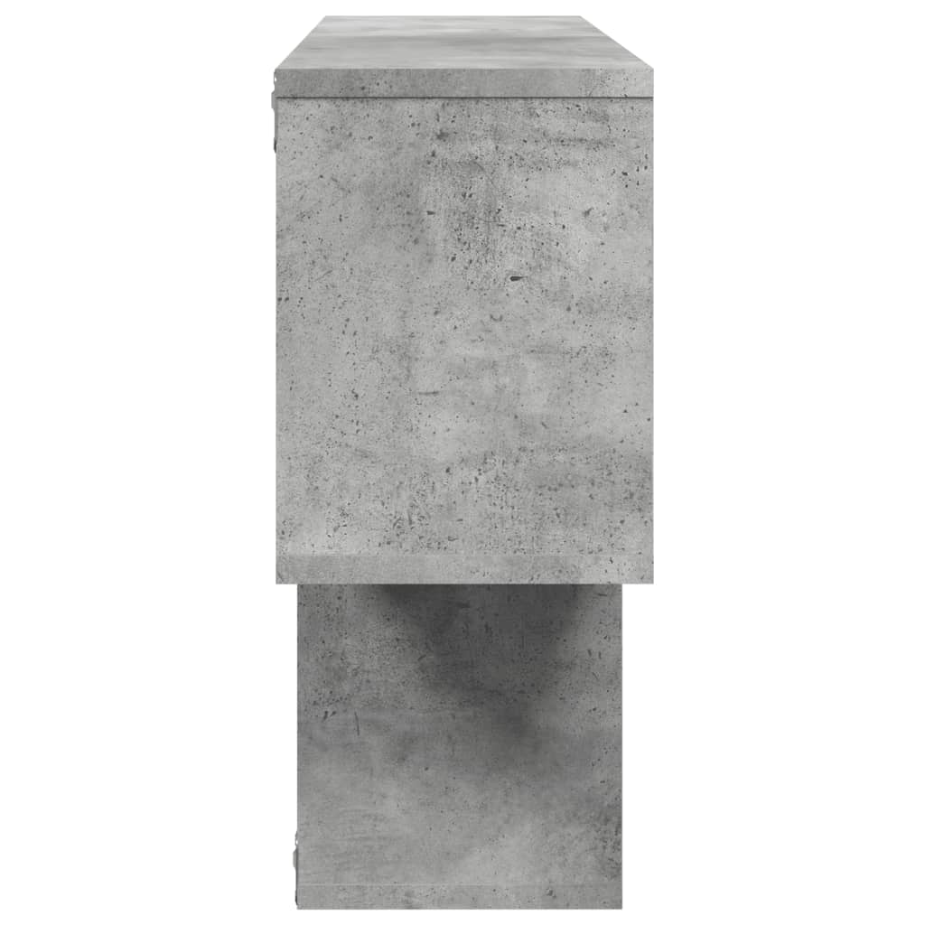 Betonszürke szerelt fa fali polc 100 x 20 x 53 cm 5