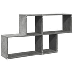 Betonszürke szerelt fa fali polc 100 x 20 x 53 cm 6
