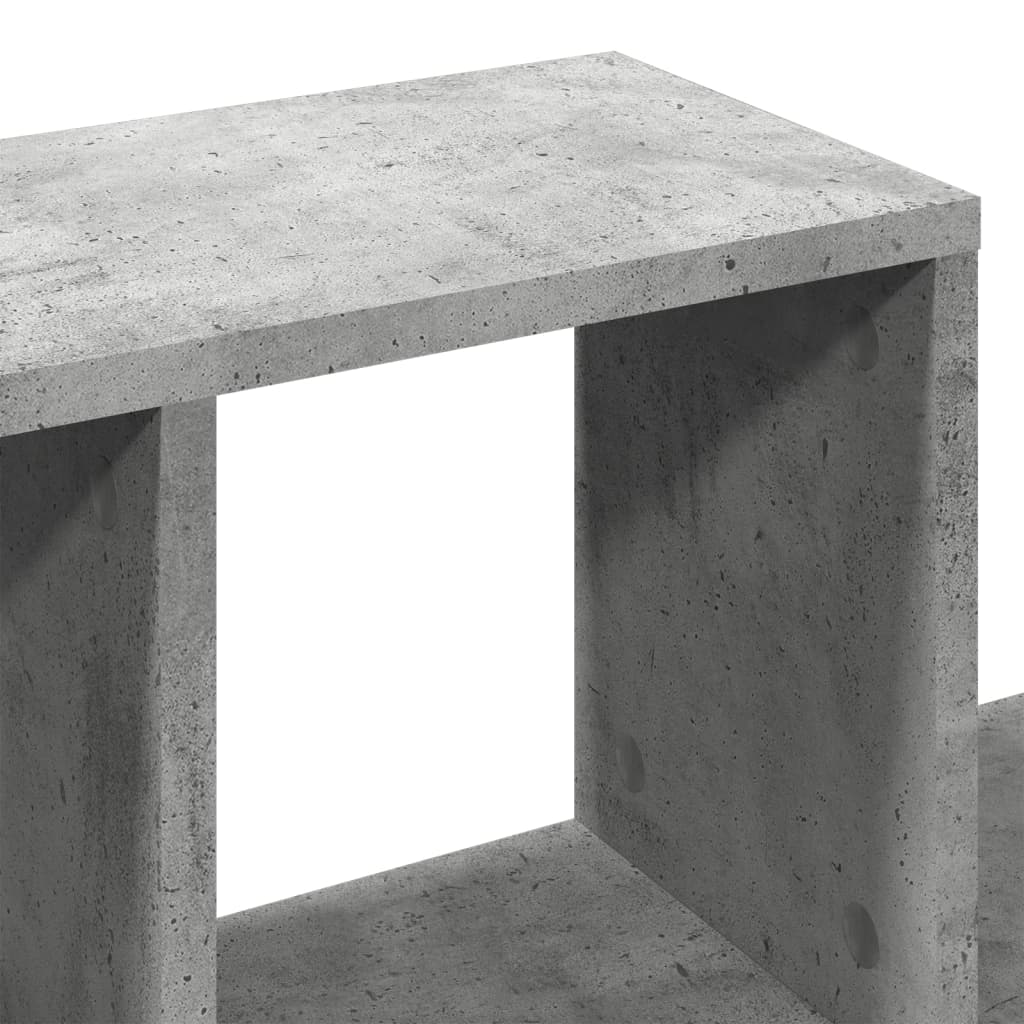 Betonszürke szerelt fa fali polc 100 x 20 x 53 cm 7