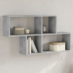 Betonszürke szerelt fa fali polc 100 x 20 x 53 cm