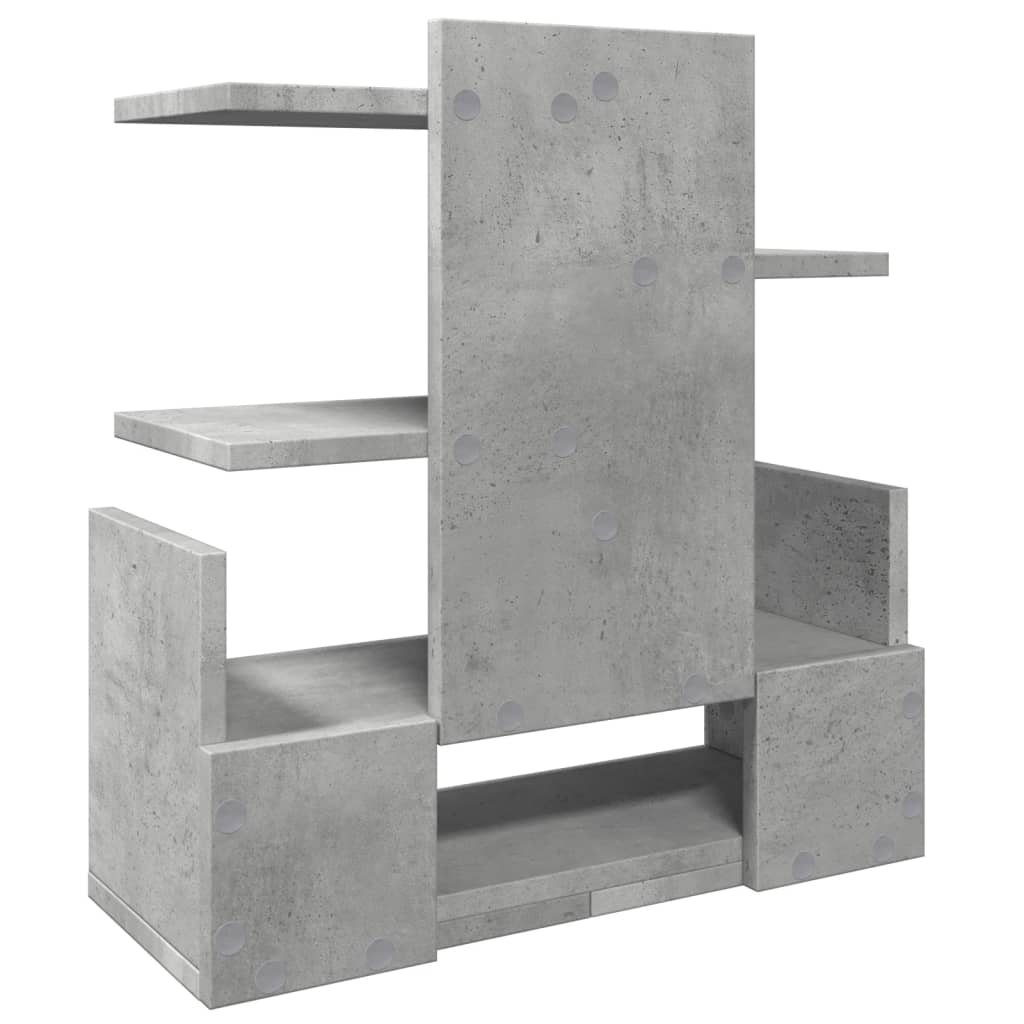Betonszürke szerelt fa asztali szervező 49 x 20 x 52,5 cm 6