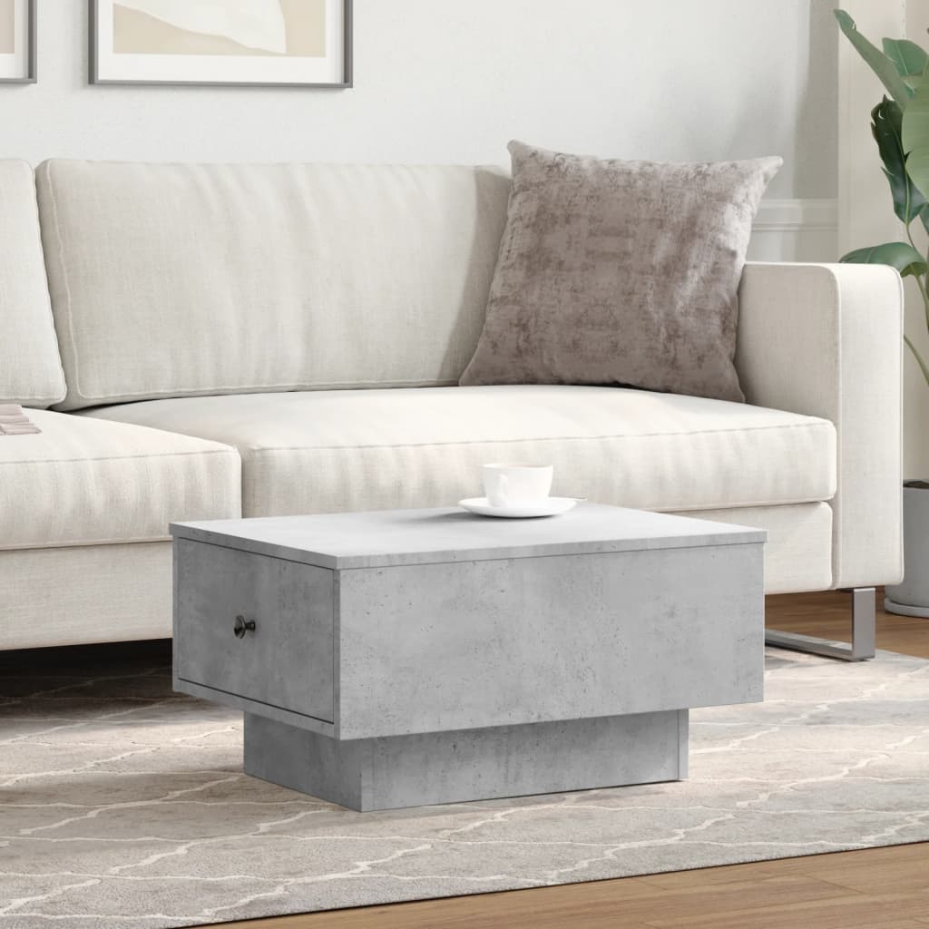 Betonszürke szerelt fa dohányzóasztal 60 x 45 x 31 cm 3