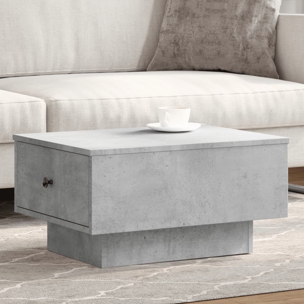 Betonszürke szerelt fa dohányzóasztal 60 x 45 x 31 cm