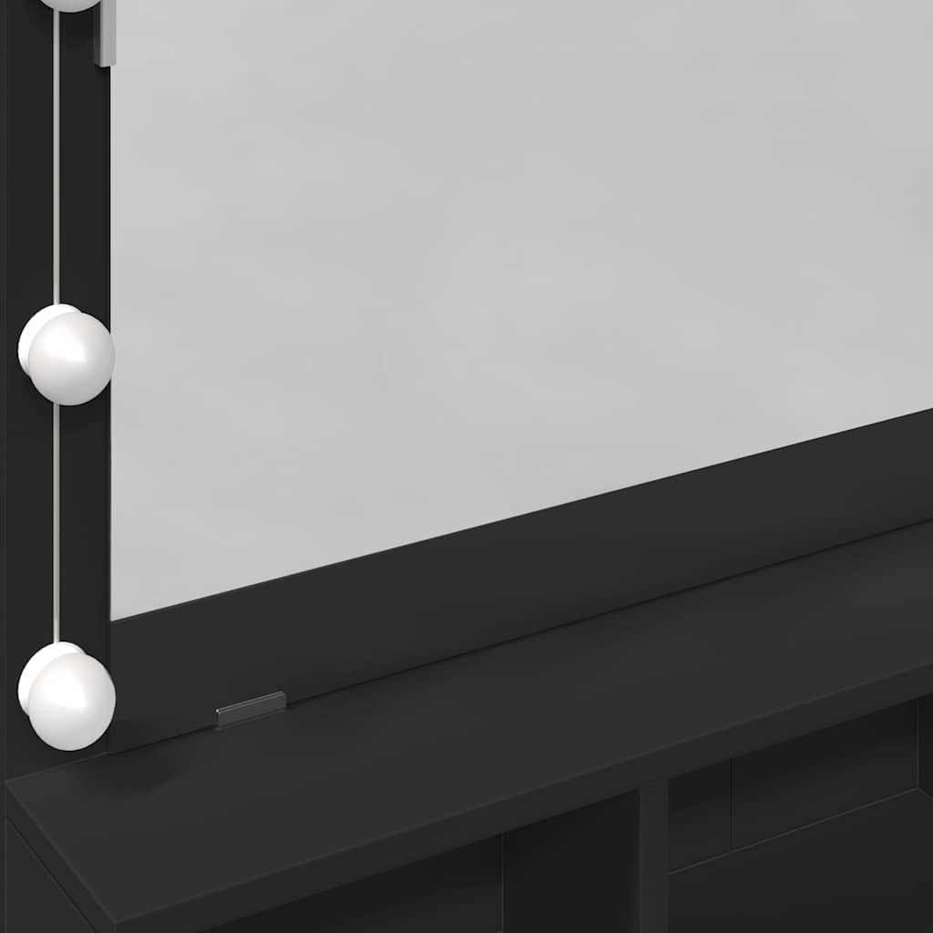 Fekete fésülködőasztal LED-del 80 x 41 x 134,5 cm 12
