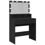 Fekete fésülködőasztal LED-del 80 x 41 x 134,5 cm 8