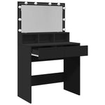 Fekete fésülködőasztal LED-del 80 x 41 x 134,5 cm 9