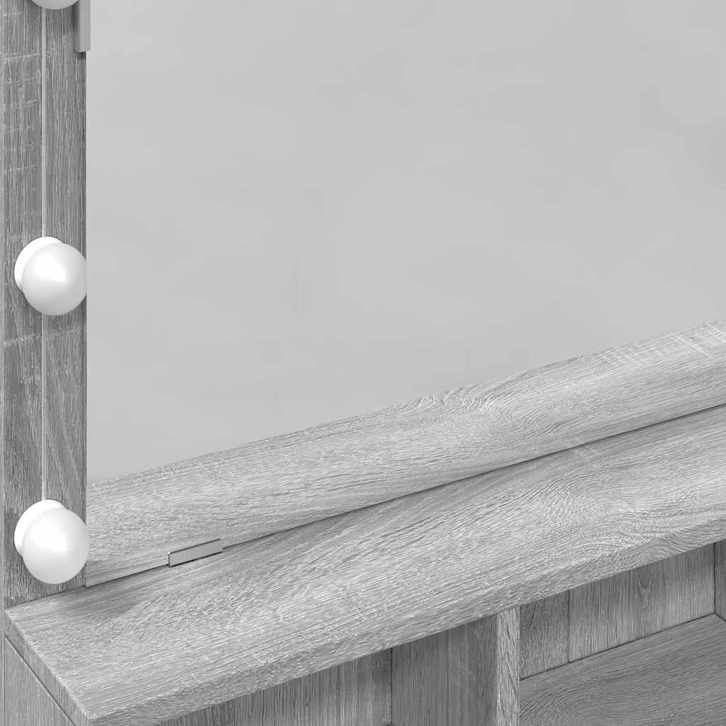 Szürke sonoma színű fésülködőasztal LED-del 80 x 41 x 134,5 cm 12
