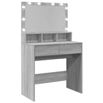 Szürke sonoma színű fésülködőasztal LED-del 80 x 41 x 134,5 cm 8