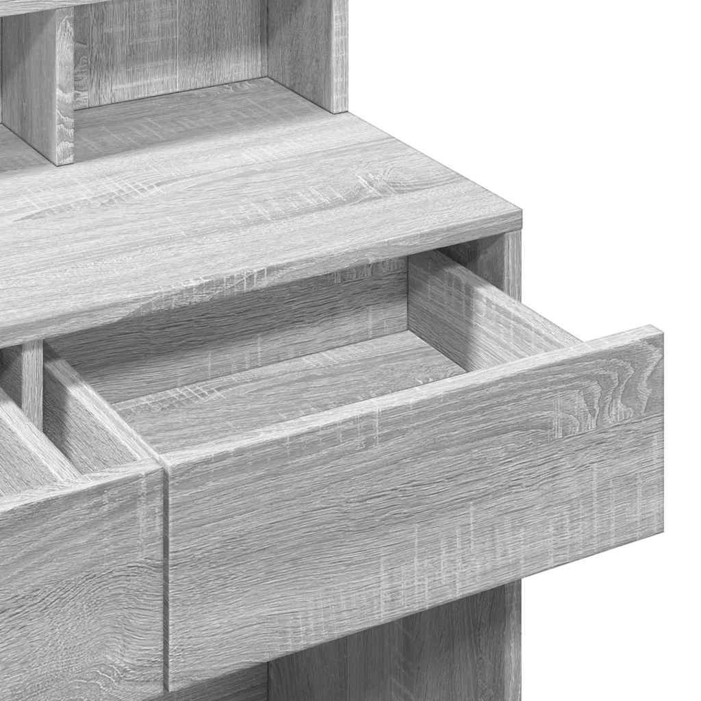 Szürke sonoma színű fésülködőasztal LED-del 80 x 41 x 134,5 cm 11