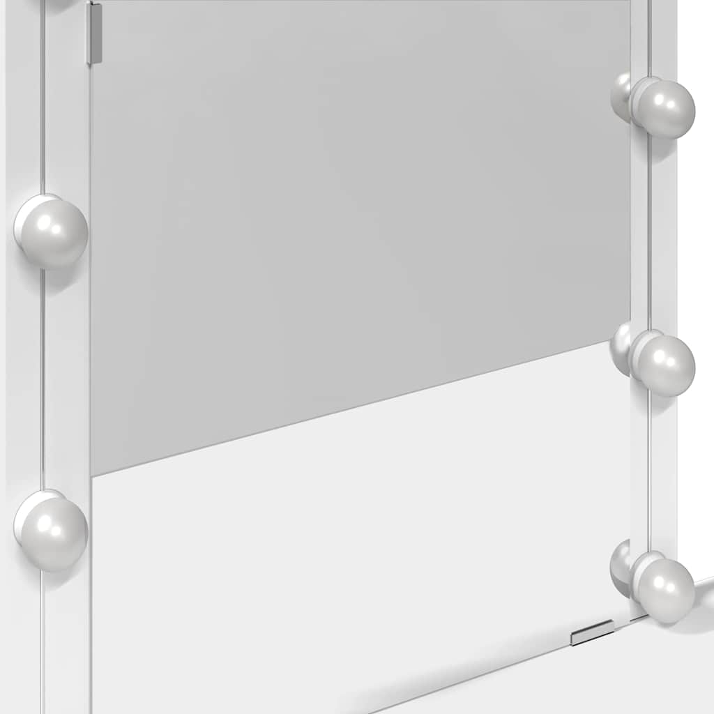 Fehér fésülködőasztal LED-del 100 x 40 x 130 cm 12
