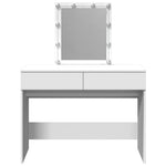 Fehér fésülködőasztal LED-del 100 x 40 x 130 cm 5