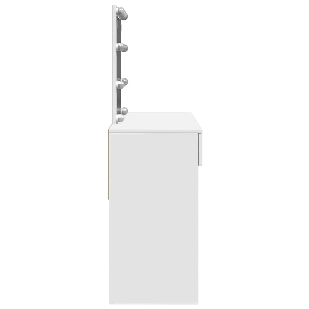 Fehér fésülködőasztal LED-del 100 x 40 x 130 cm 6