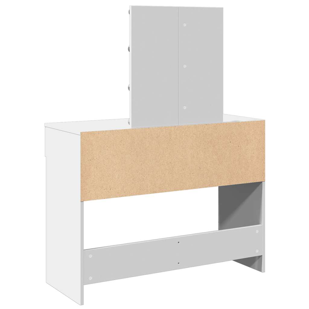 Fehér fésülködőasztal LED-del 100 x 40 x 130 cm 7