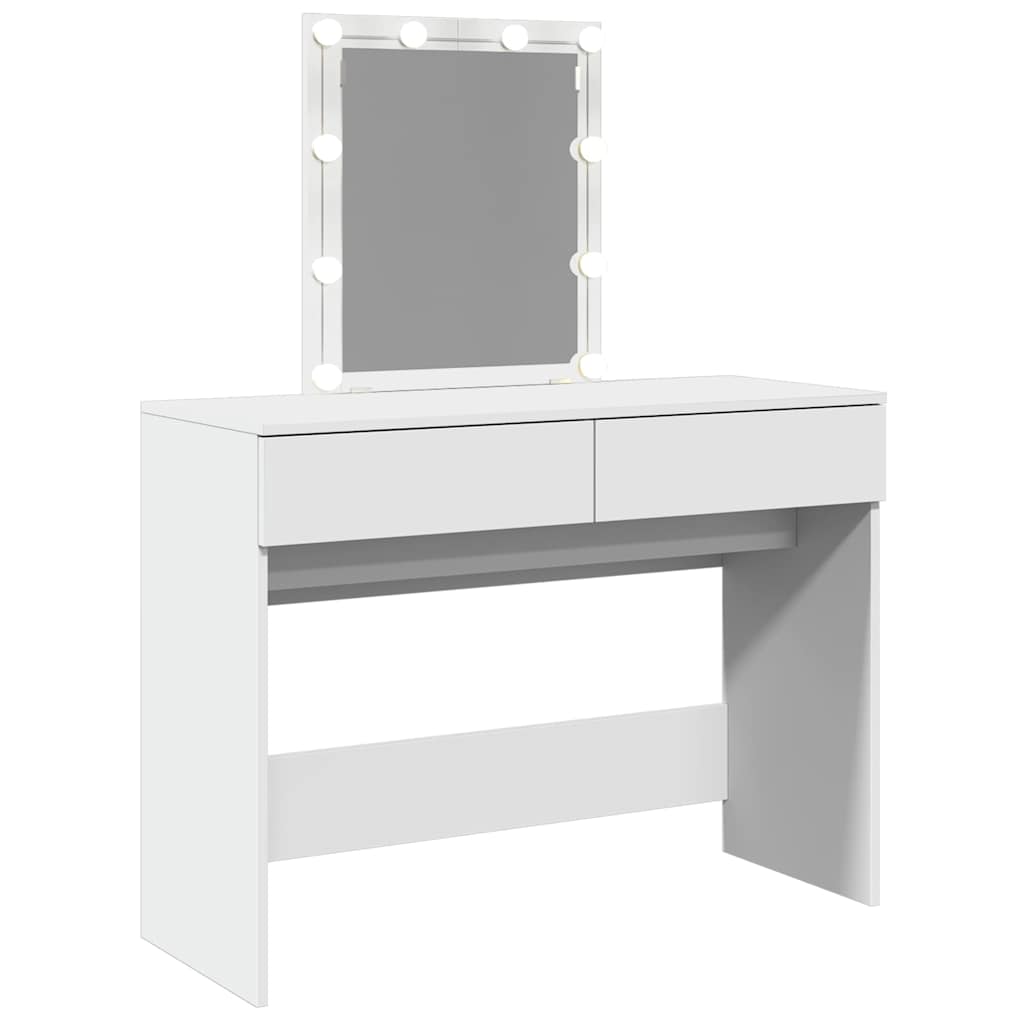 Fehér fésülködőasztal LED-del 100 x 40 x 130 cm 8
